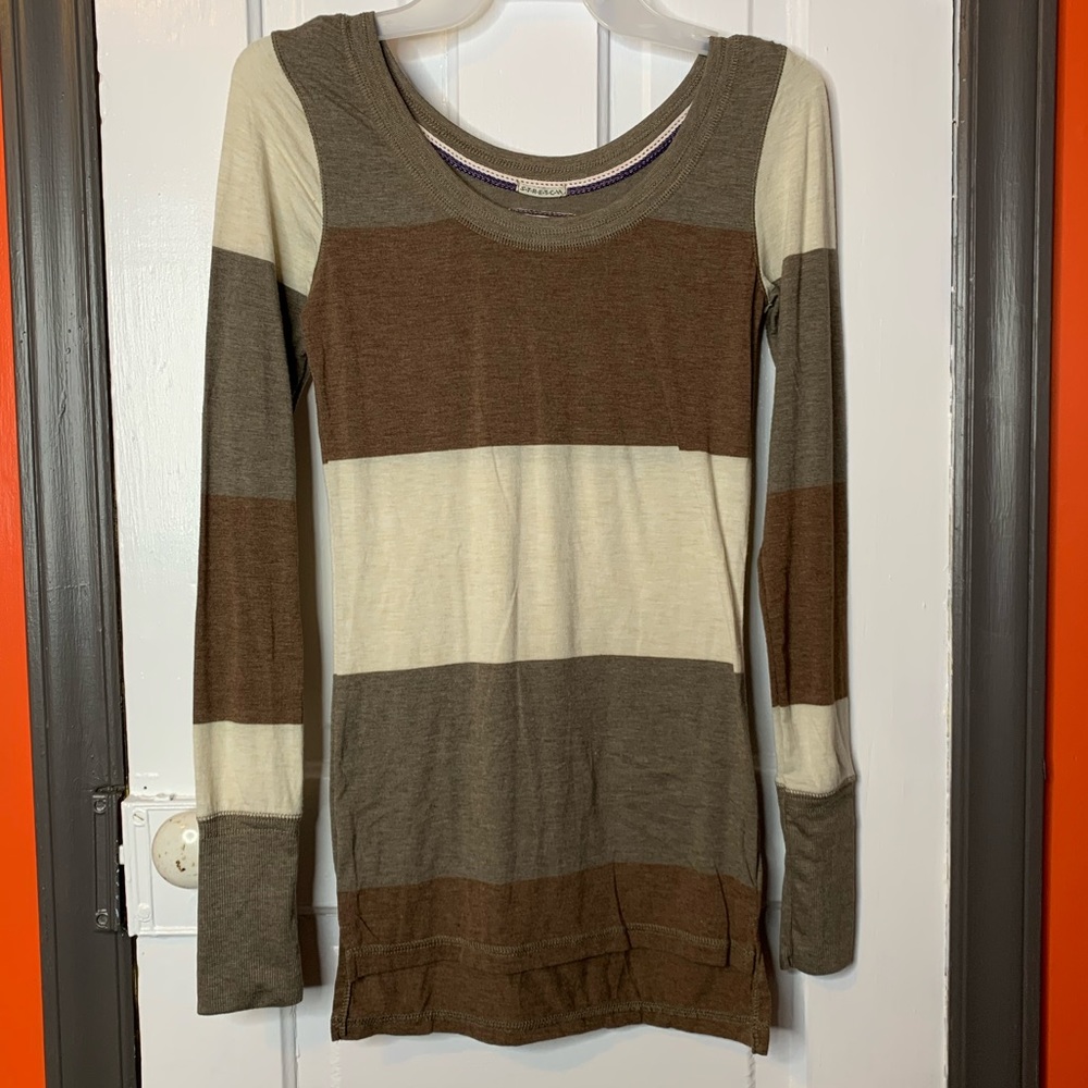 Poof Excellence Neutral Striped Long Sleeve